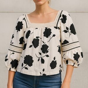 💙 Maurice's Floral Top 100% Cotton